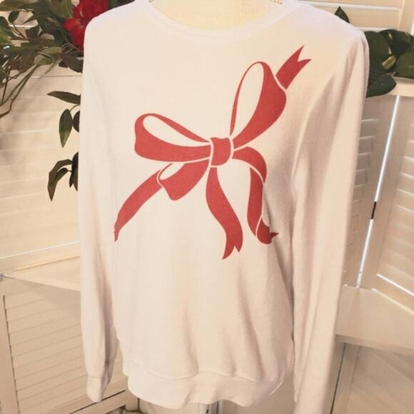 WILDFOX CHRISTMAS BOW LIGHT WEIGHT SWEATSHIRT SIZE SMALL - Picture 4 of 6